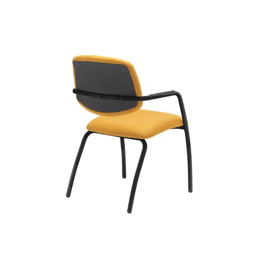 Tuba black 4 leg frame conference chair with half upholstered back - made to order Dams International