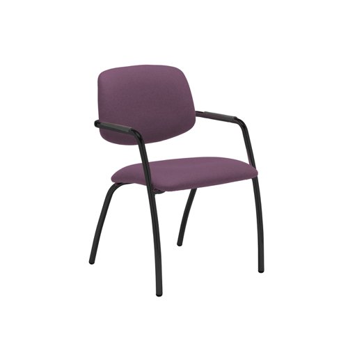 Tuba 4 leg frame conference chair with half upholstered back