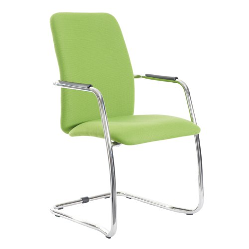 Tuba chrome cantilever frame conference chair with fully upholstered back - made to order