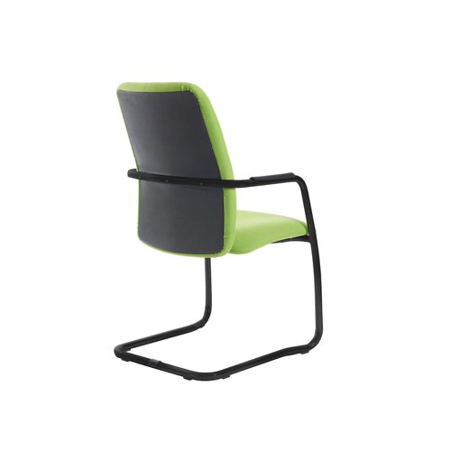 Tuba black cantilever frame conference chair with fully upholstered back - made to order Dams International