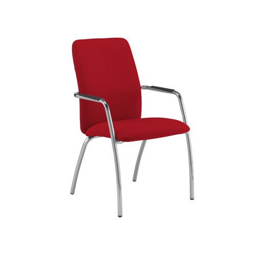 Tuba 4 leg frame conference chair with fully upholstered back