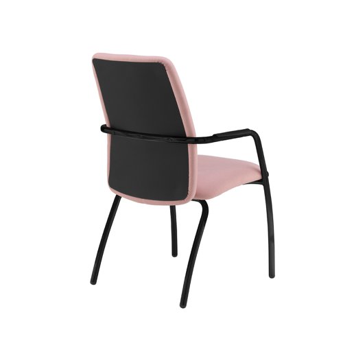 Tuba black 4 leg frame conference chair with fully upholstered back - made to order Dams International
