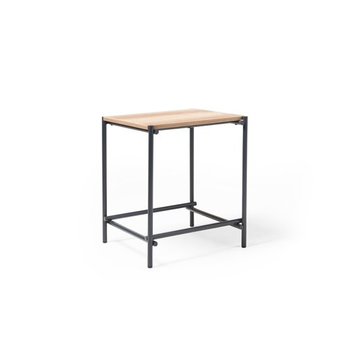 Turin square side table with anthracite steel frame and Alaska top