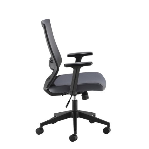 Travis grey mesh back operator chair with grey fabric seat and black base | TVS300T1-K | Dams International