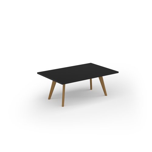 Unity coffee table 1200w x 800d with 4x solid oak legs, top in black
