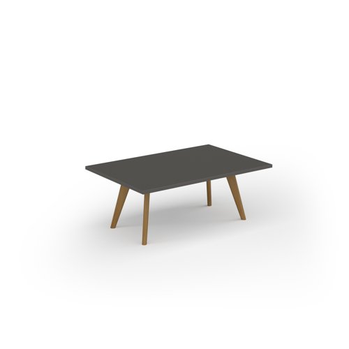 Unity coffee table 1200w x 800d with 4x solid oak legs, top in onyx grey