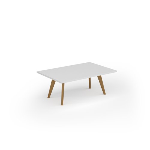 Unity coffee table 1200w x 800d with 4x solid oak legs, top in white