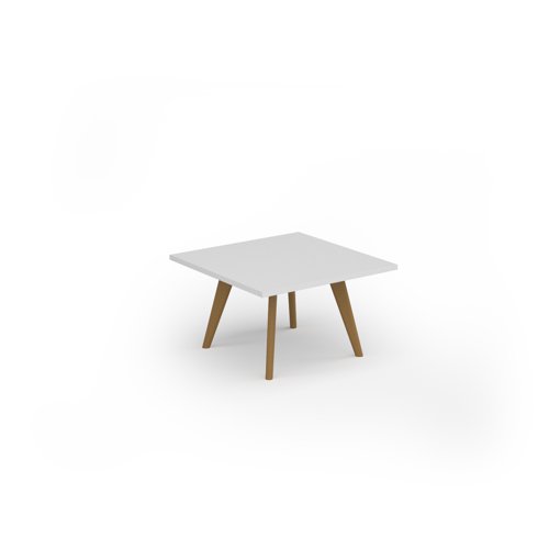 Unity coffee table 800w x 800d with 4x solid oak legs, top in white