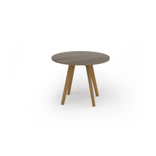 Unity circular dining table 1000 dia with solid oak leg in nebraska oak