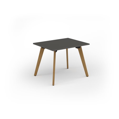 Unity dining table 1000w x 800d with 4x solid oak legs, top in onyx grey