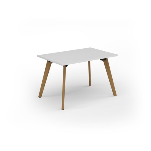 Unity dining table 1200w x 800d with 4x solid oak legs, top in white