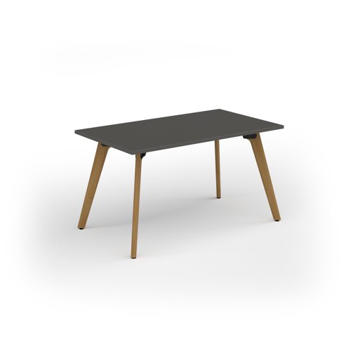 Unity dining table 1400w x 800d with 4x solid oak legs, top in onyx grey