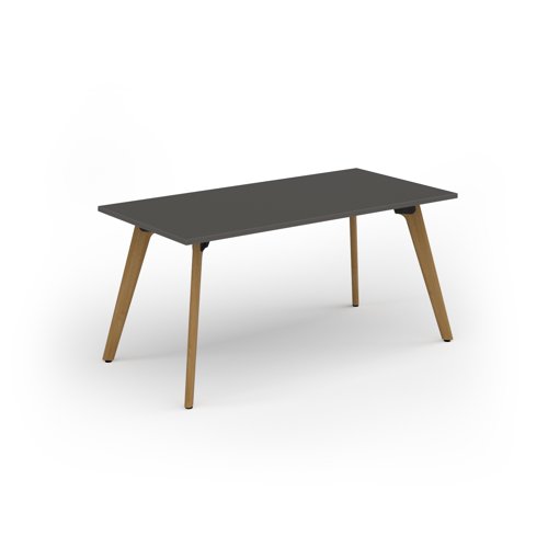 Unity dining table 1600w x 800d with 4x solid oak legs, top in onyx grey