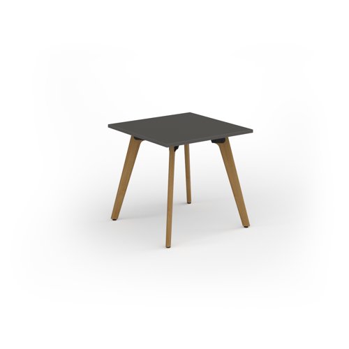 Unity dining table 800w x 800d with 4x solid oak legs, top in onyx grey