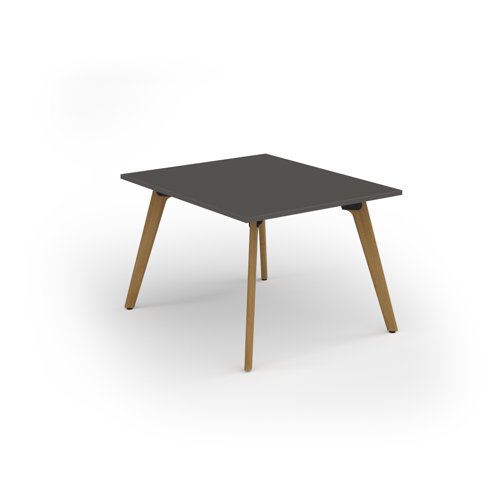 Unity worktable 1000w x 1200d with 4x solid oak legs, top in onyx grey