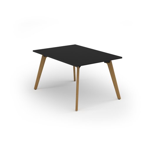 Unity worktable 1000w x 1400d with 4x solid oak legs, top in black