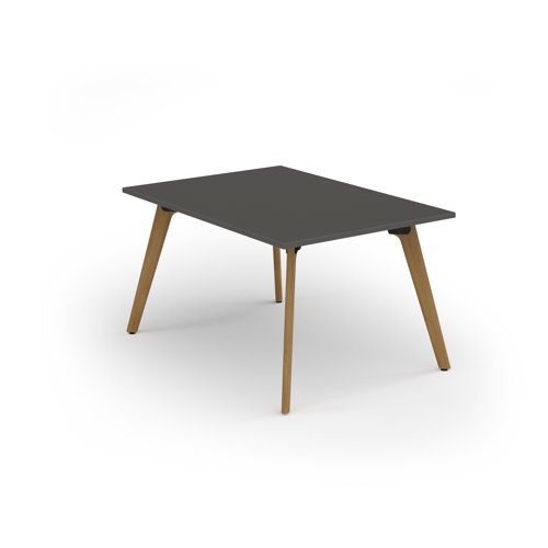 Unity worktable 1000w x 1400d with 4x solid oak legs, top in onyx grey