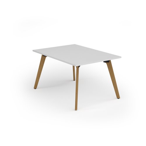 Unity worktable 1000w x 1400d with 4x solid oak legs, top in white