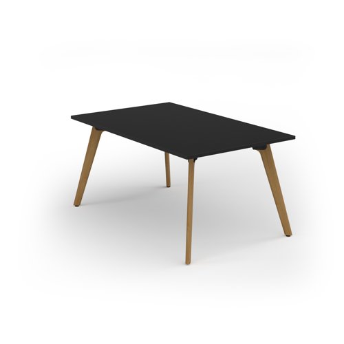 Unity worktable 1000w x 1600d with 4x solid oak legs, top in black