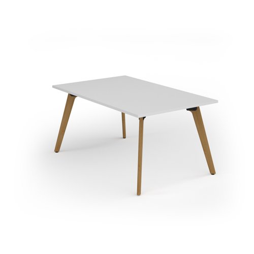 Unity worktable 1000w x 1600d with 4x solid oak legs, top in white