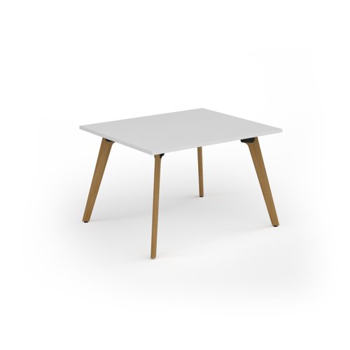 Unity worktable 1200w x 1000d with 4x solid oak legs, top in white