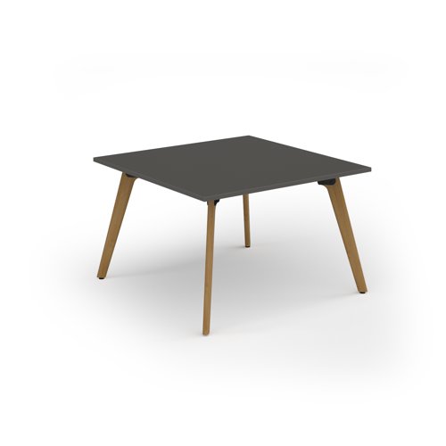 Unity worktable 1200w x 1200d with 4x solid oak legs, top in onyx grey