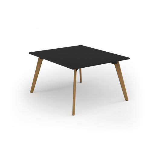 Unity worktable 1200w x 1400d with 4x solid oak legs, top in black