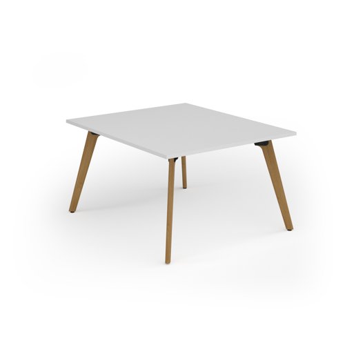 Unity worktable 1200w x 1400d with 4x solid oak legs, top in white