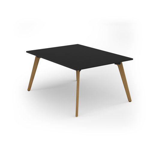 Unity worktable 1200w x 1600d with 4x solid oak legs, top in black