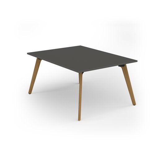 Unity worktable 1200w x 1600d with 4x solid oak legs, top in onyx grey
