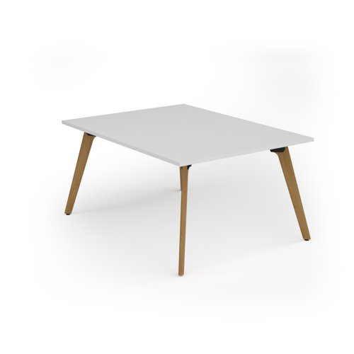 Unity worktable 1200w x 1600d with 4x solid oak legs, top in white