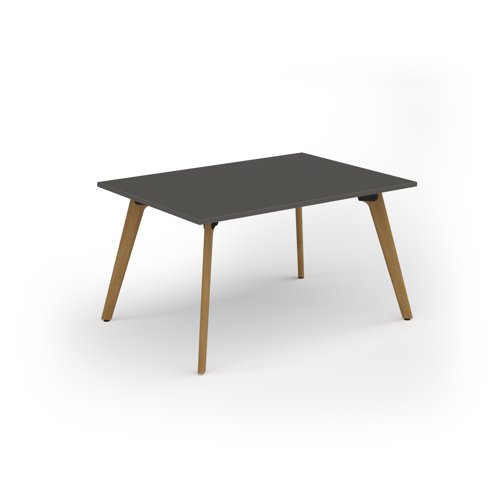 Unity worktable 1400w x 1000d with 4x solid oak legs ,top in onyx grey