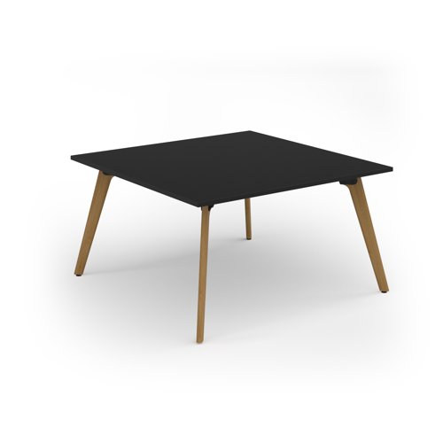 Unity worktable 1400w x 1400d with 4x solid oak legs, top in black