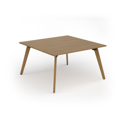 Unity worktable 1400w x 1400d with 4x solid oak legs, top in oak