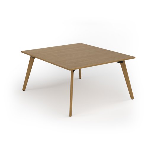 Unity worktable 1400w x 1600d with 4x solid oak legs, top in oak