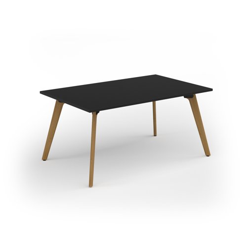 Unity worktable 1600w x 1000d with 4x solid oak legs, top in black