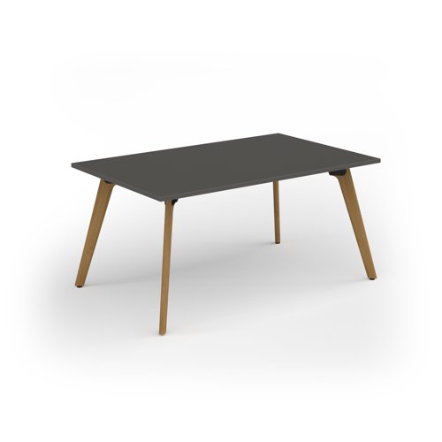 Unity worktable 1600w x 1000d with 4x solid oak legs ,top in onyx grey