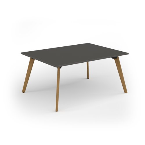 Unity worktable 1600w x 1200d with 4x solid oak legs, top in onyx grey
