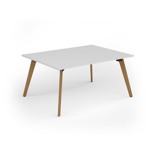 Unity worktable 1600w x 1200d with 4x solid oak legs, top in white