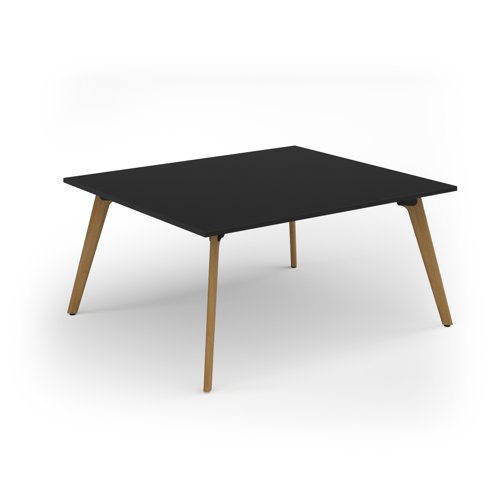 Unity worktable 1600w x 1400d with 4x solid oak legs, top in black