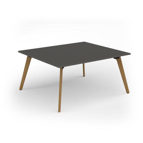 Unity worktable 1600w x 1400d with 4x solid oak legs, top in onyx grey