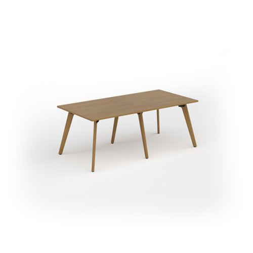 Unity worktable 2000w x 1000d with 4x solid oak legs, top in oak
