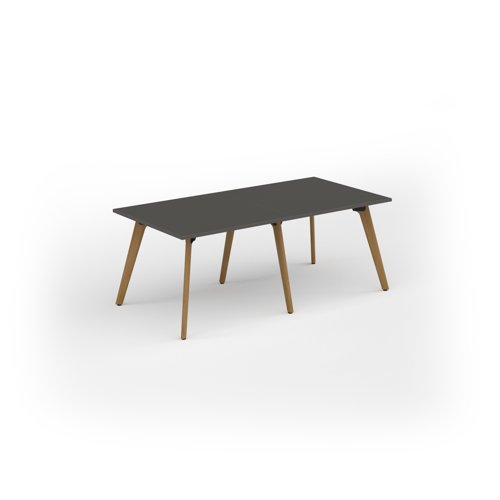 Unity worktable 2000w x 1000d with 4x solid oak legs, top in onyx grey