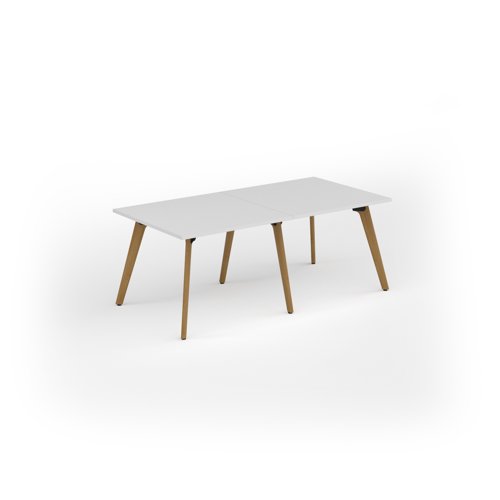 Unity worktable 2000w x 1000d with 4x solid oak legs, top in white