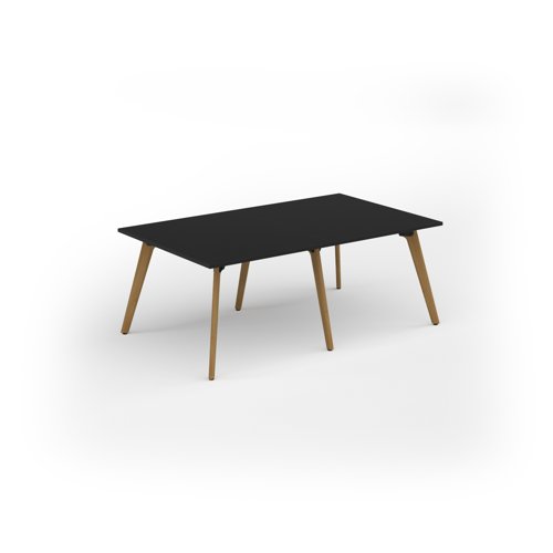 Unity worktable 2000w x 1200d with 4x solid oak legs, top in black