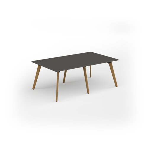 Unity worktable 2000w x 1200d with 4x solid oak legs, top in onyx grey