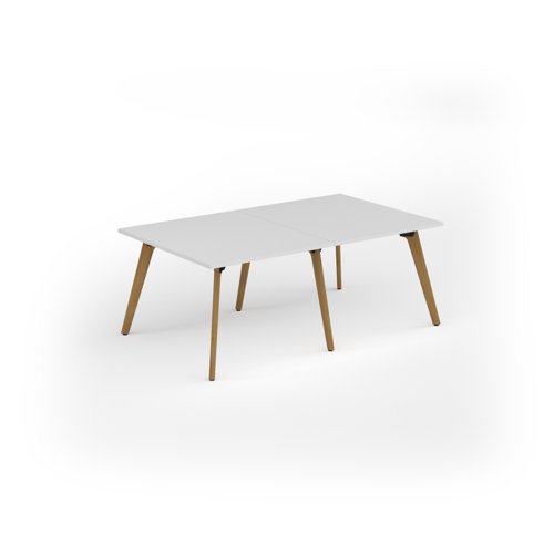 Unity worktable 2000w x 1200d with 4x solid oak legs, top in white