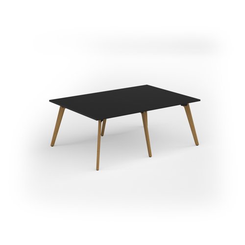 Unity worktable 2000w x 1400d with 4x solid oak legs, top in black