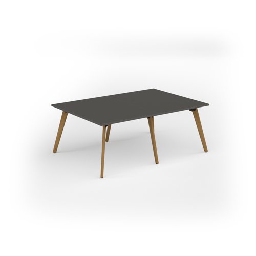 Unity worktable 2000w x 1400d with 4x solid oak legs, top in onyx grey