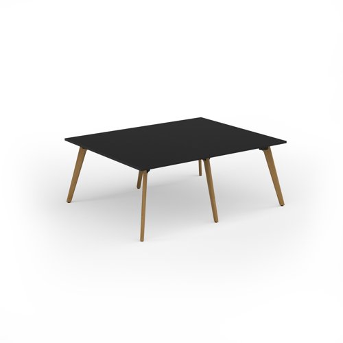 Unity worktable 2000w x 1600d with 4x solid oak legs, top in black